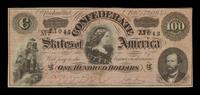 A Confederate States of American 1865 T-65 $100 Note