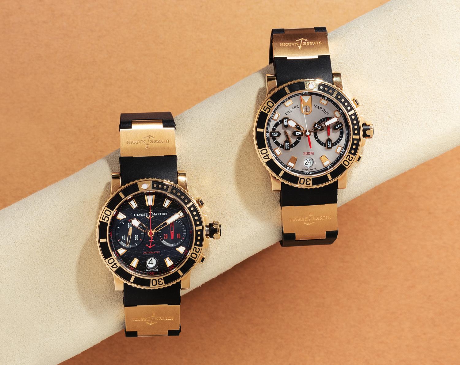 ULYSSE NARDIN, 18K PINK GOLD REF. 8006-102 'MAXI MARINE DIVER' CHRONOGRAPH WRISTWATCH