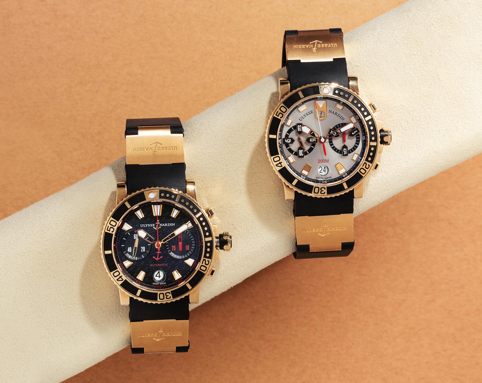 ULYSSE NARDIN, 18K PINK GOLD REF. 8006-102 'MAXI MARINE DIVER' CHRONOGRAPH WRISTWATCH