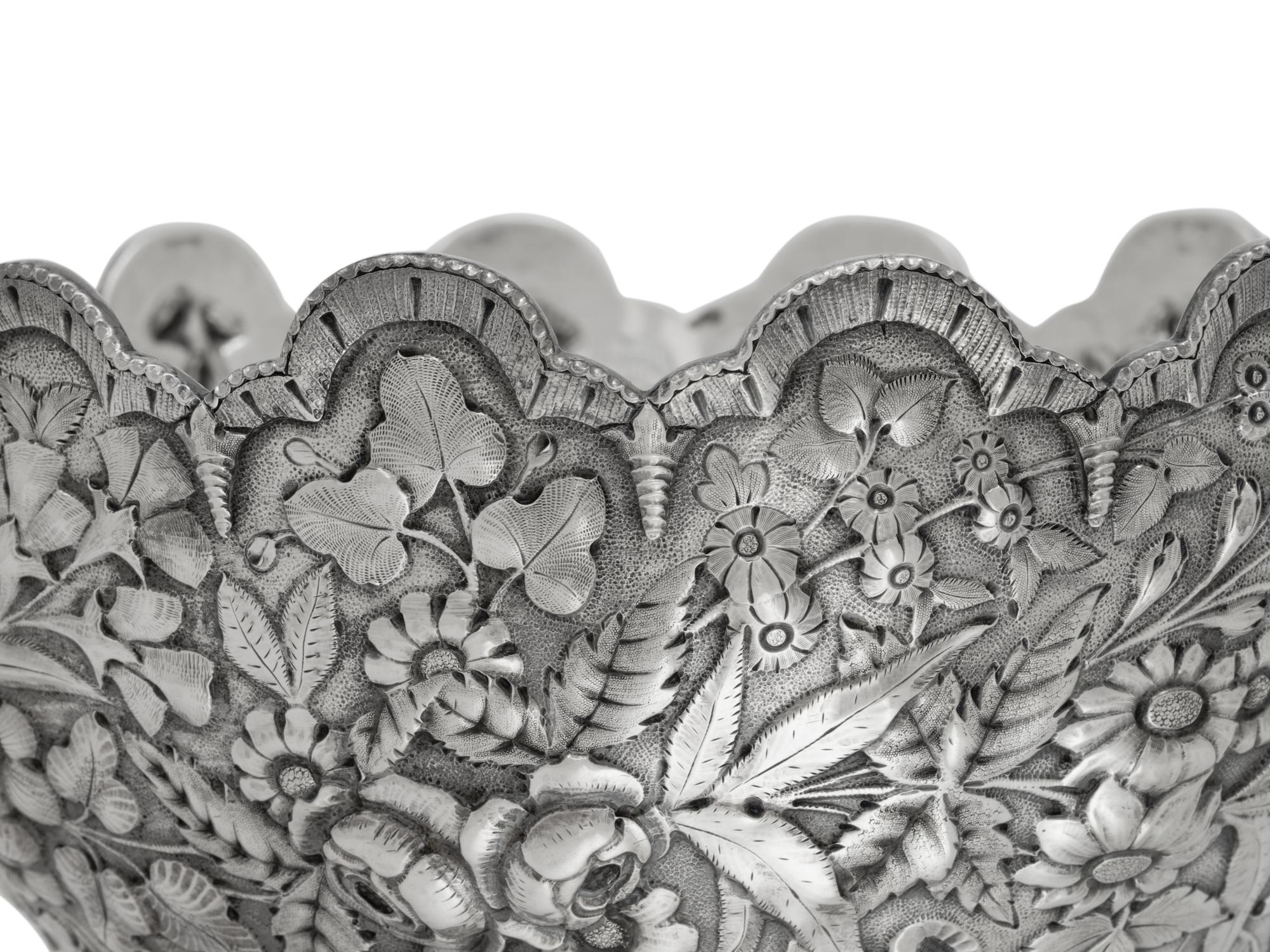 An S. Kirk and Son Coin Silver Repousse Centerpiece Bowl