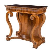A Biedermeier Figured Walnut Pier Table