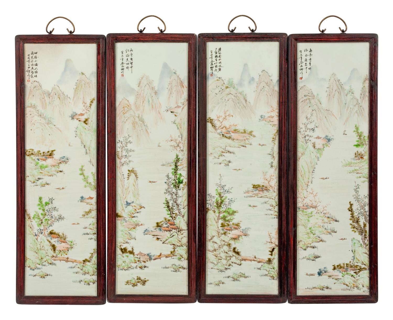 A Set of Four Chinese Porcelain Plaques