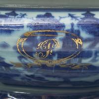 A Group of Four Chinese Export Porcelain Nanking Covered Sauce Tureens and Stands