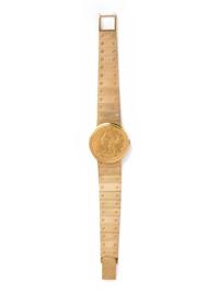 PIAGET, REF. 950 18K YELLOW GOLD AND COIN SURPRISE WRISTWATCH