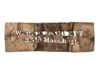 [CIVIL WAR]. Civil War soldier's stencil identified to W.R. Brackett, 35th Massachusetts Infantry, found at Cold Harbor.
