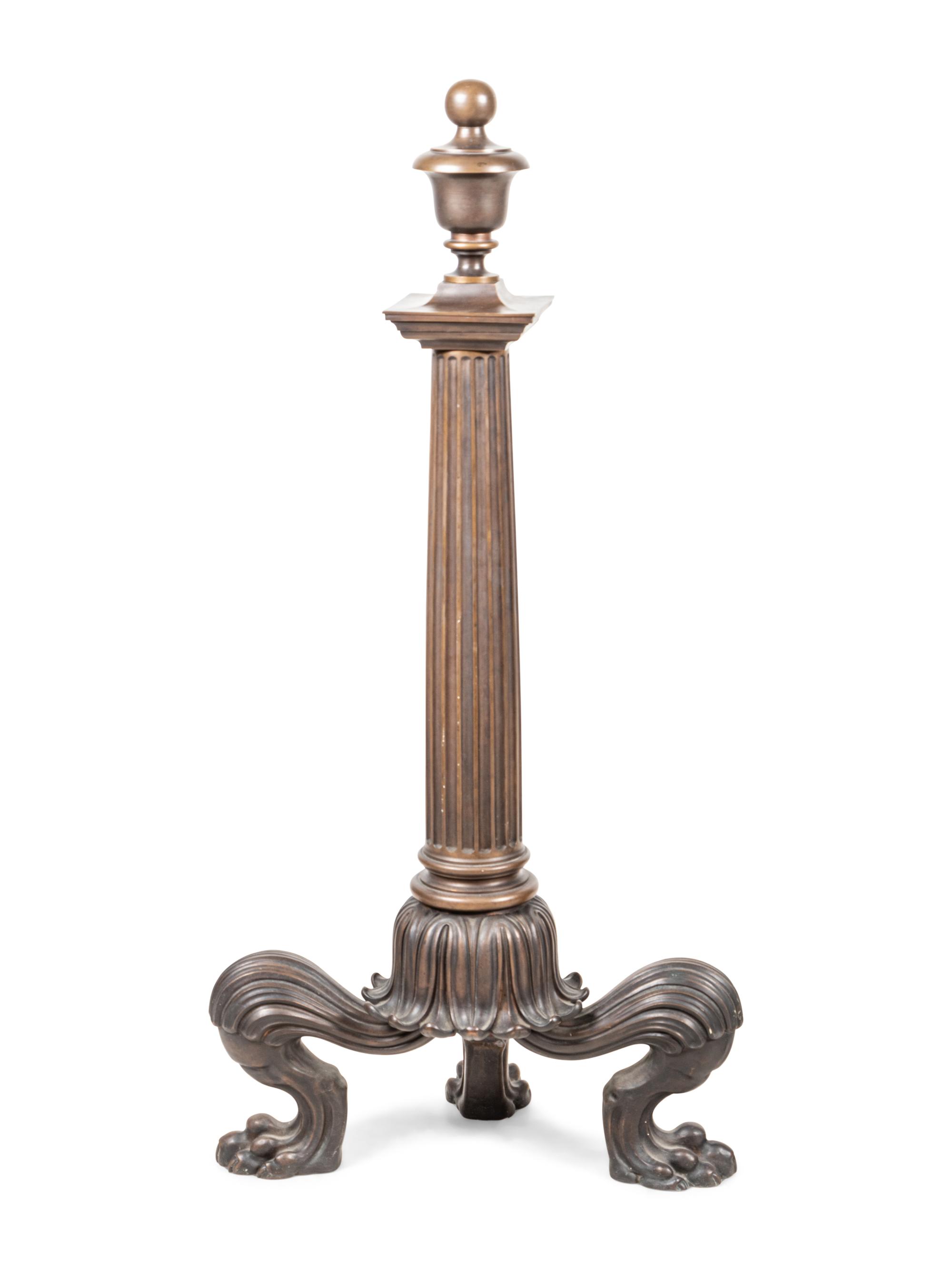 A Pair of Continental Bronze Andirons