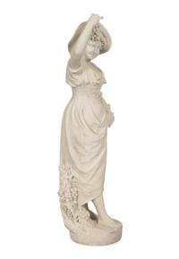 An Italian Alabaster Figure of a Young Woman