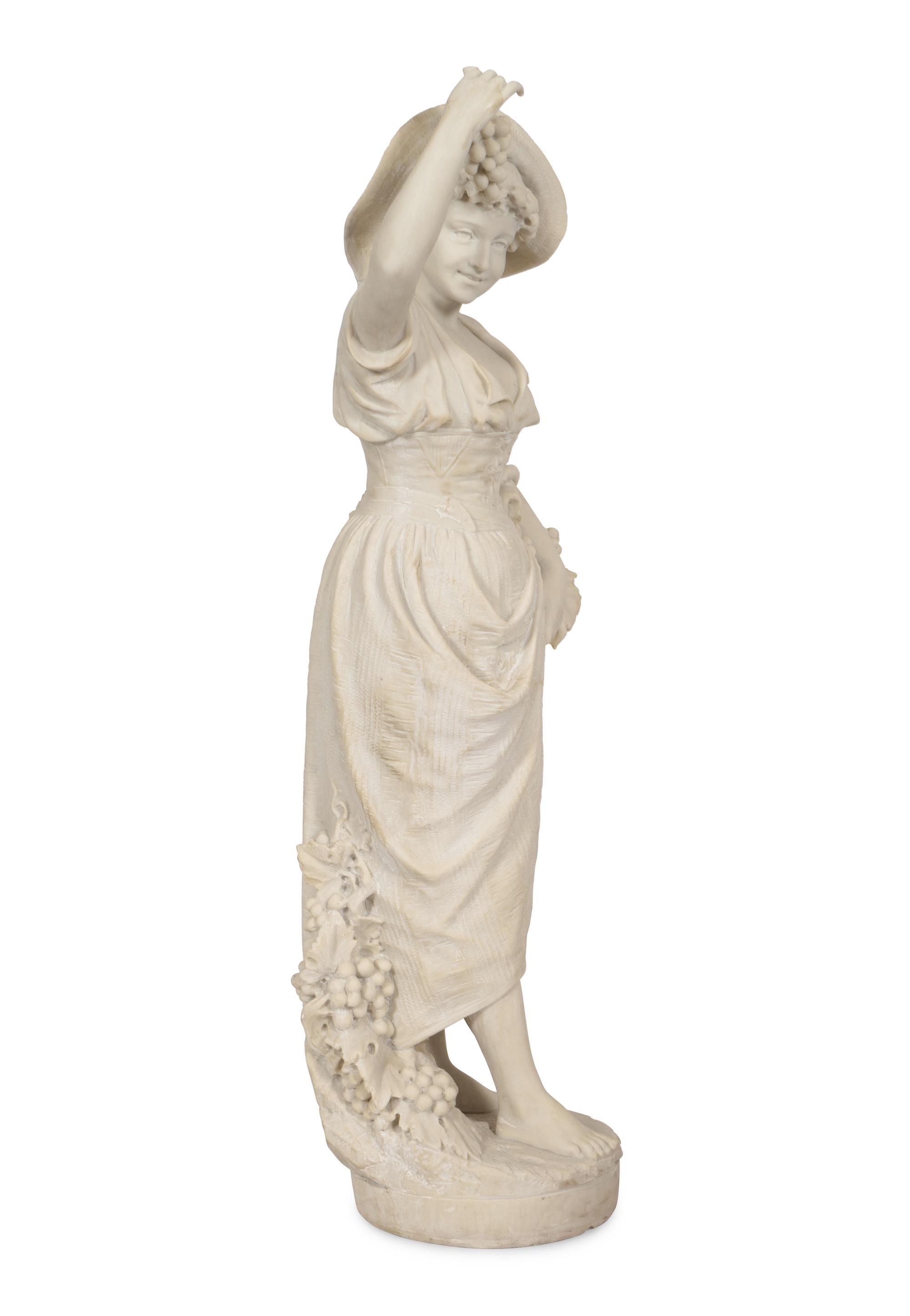 An Italian Alabaster Figure of a Young Woman