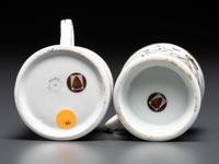 Two Cyclist's Porcelain Shaving Mugs