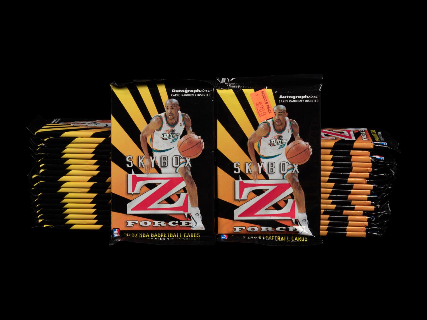 A Group of 37 Packs of 1996-97 Skybox Z Force Basketball Cards (Kobe Bryant Rookie)