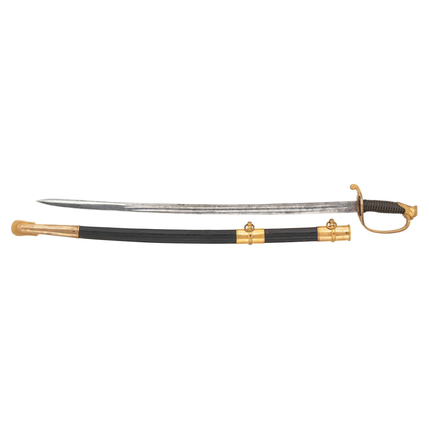Replica Etched Blade US 1850 Foot Officer's Sword & Scabbard