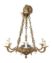 An Empire Style Brass and Tôle Chandelier