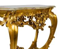 A Louis XV Style Giltwood Onyx-Top Console Table