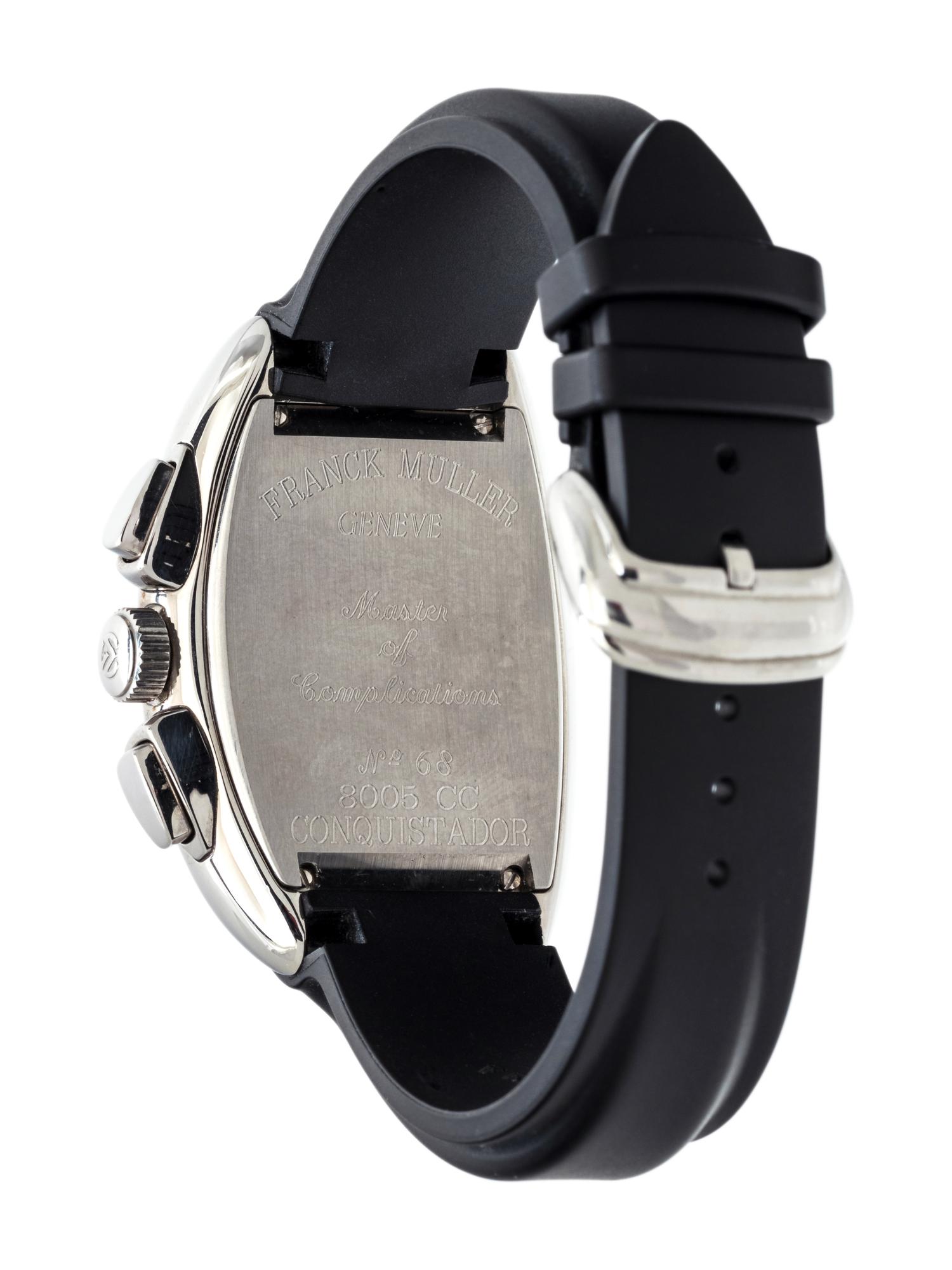 FRANCK MULLER, STAINLESS STEEL REF. 8005 CC 'CONQUISTADOR' CHRONOGRAPH WRISTWATCH