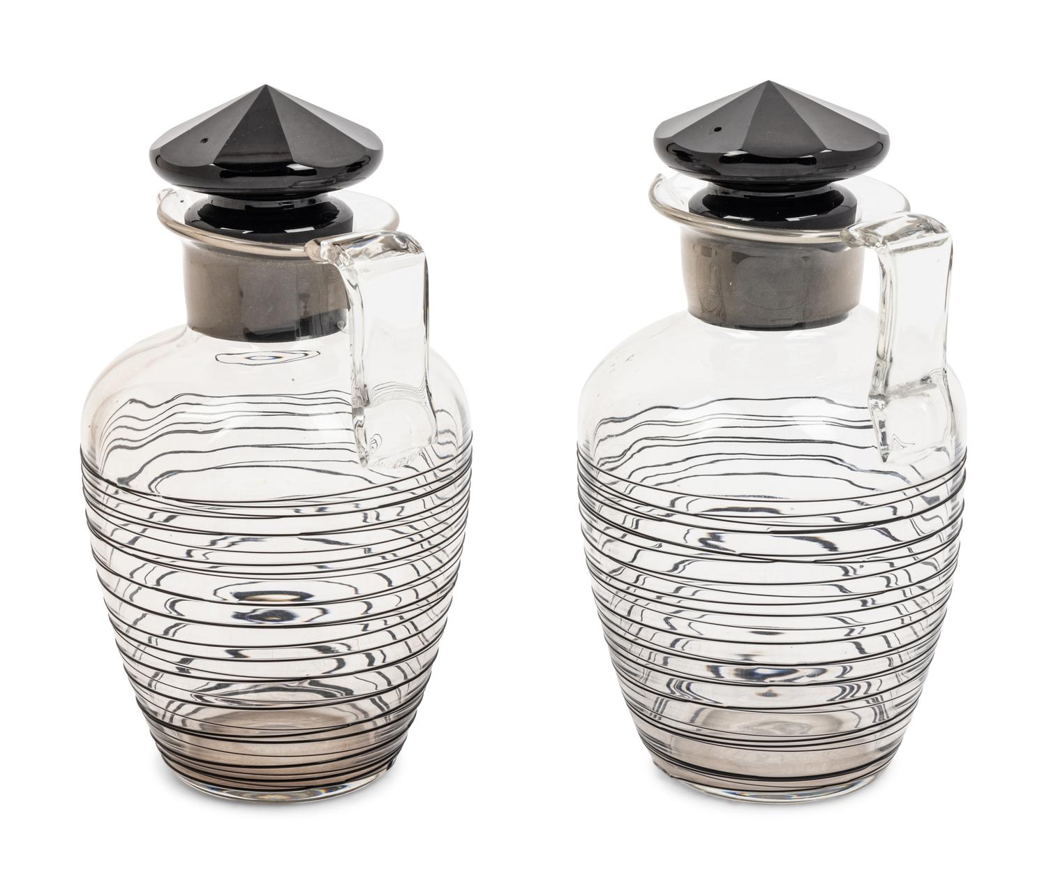 A Pair of Steuben Glass Decanters