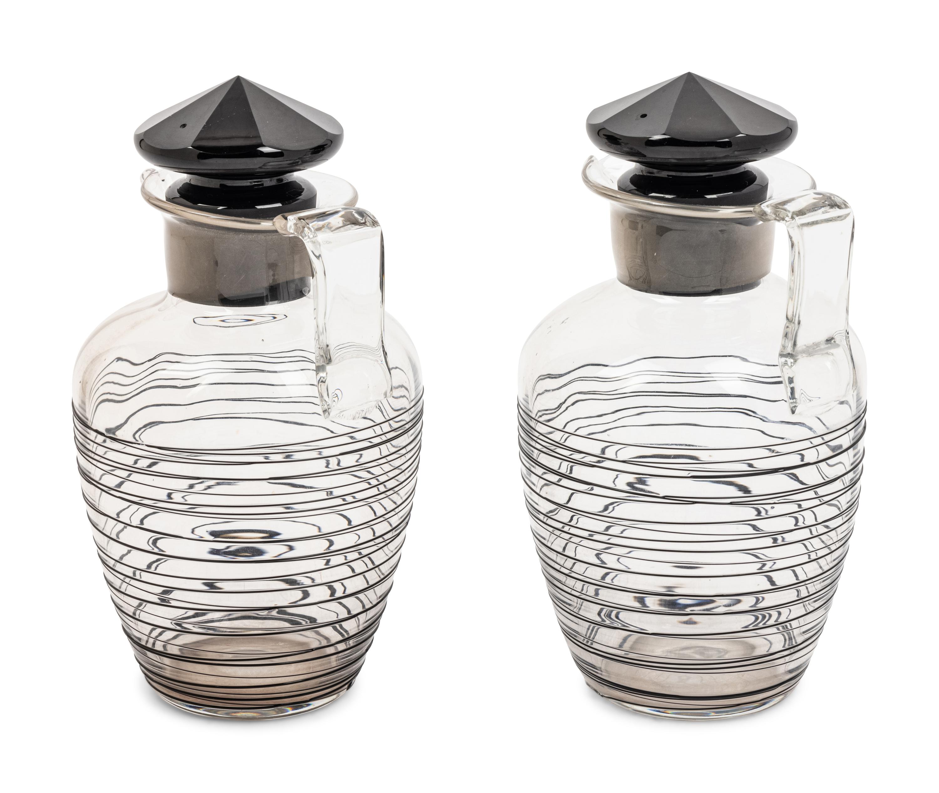 A Pair of Steuben Glass Decanters
