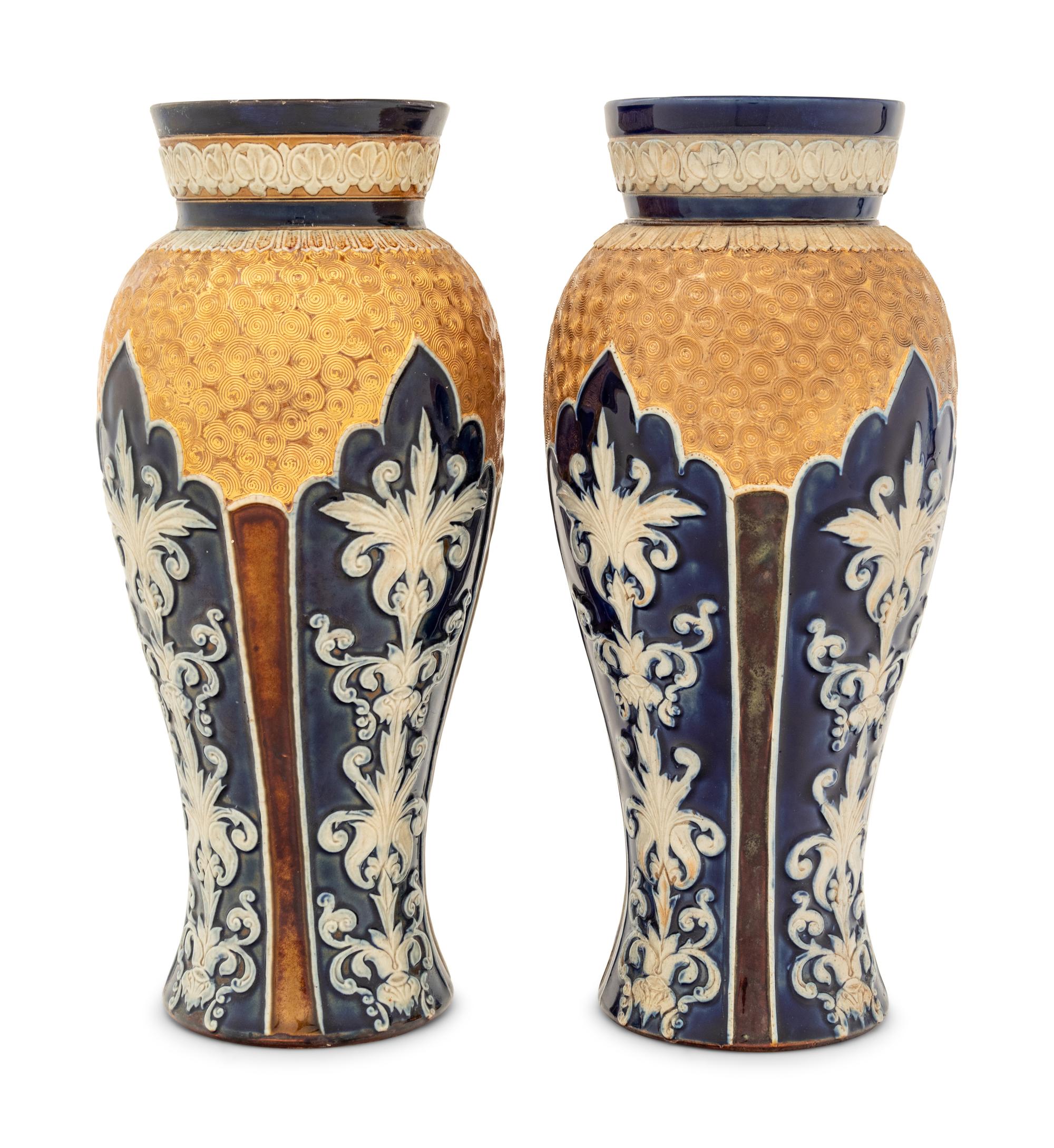A Pair of Royal Doulton Pottery Vases