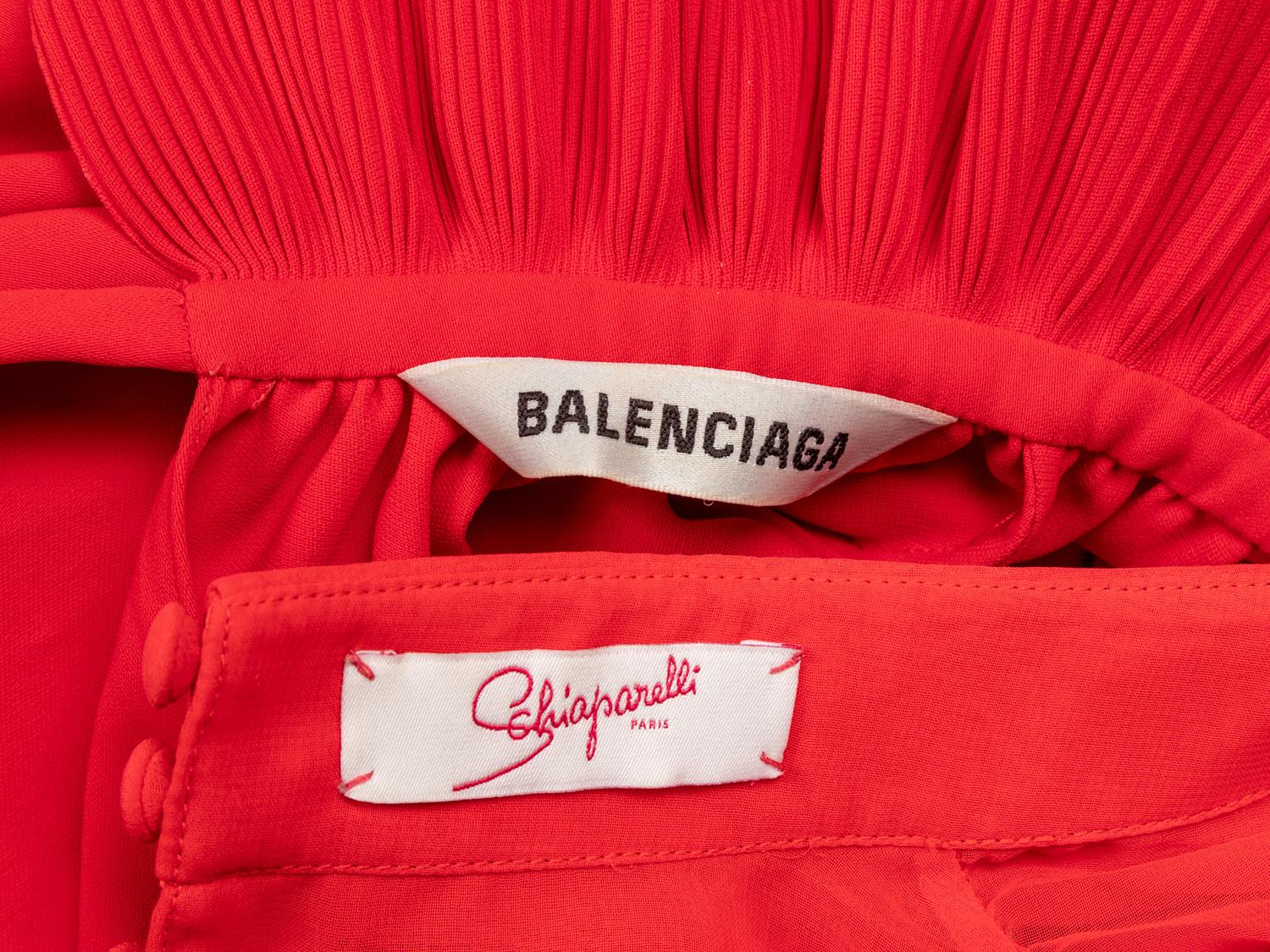 SCHIAPARELLI & BALENCIAGA, TWO RED BLOUSES