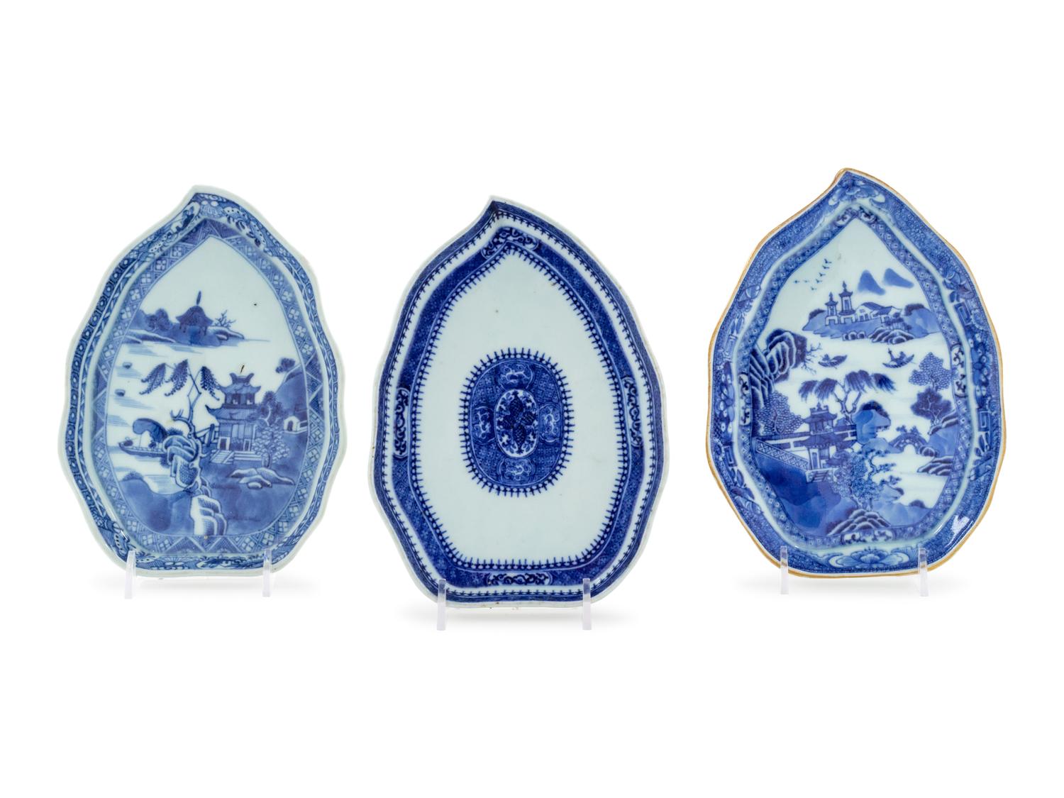Three Chinese Export Porcelain Serving Plates