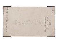 [NATIVE AMERICANS]. GERONIMO (1829-1909). Signature obtained at the 1904 World's Fair in St. Louis, MO.