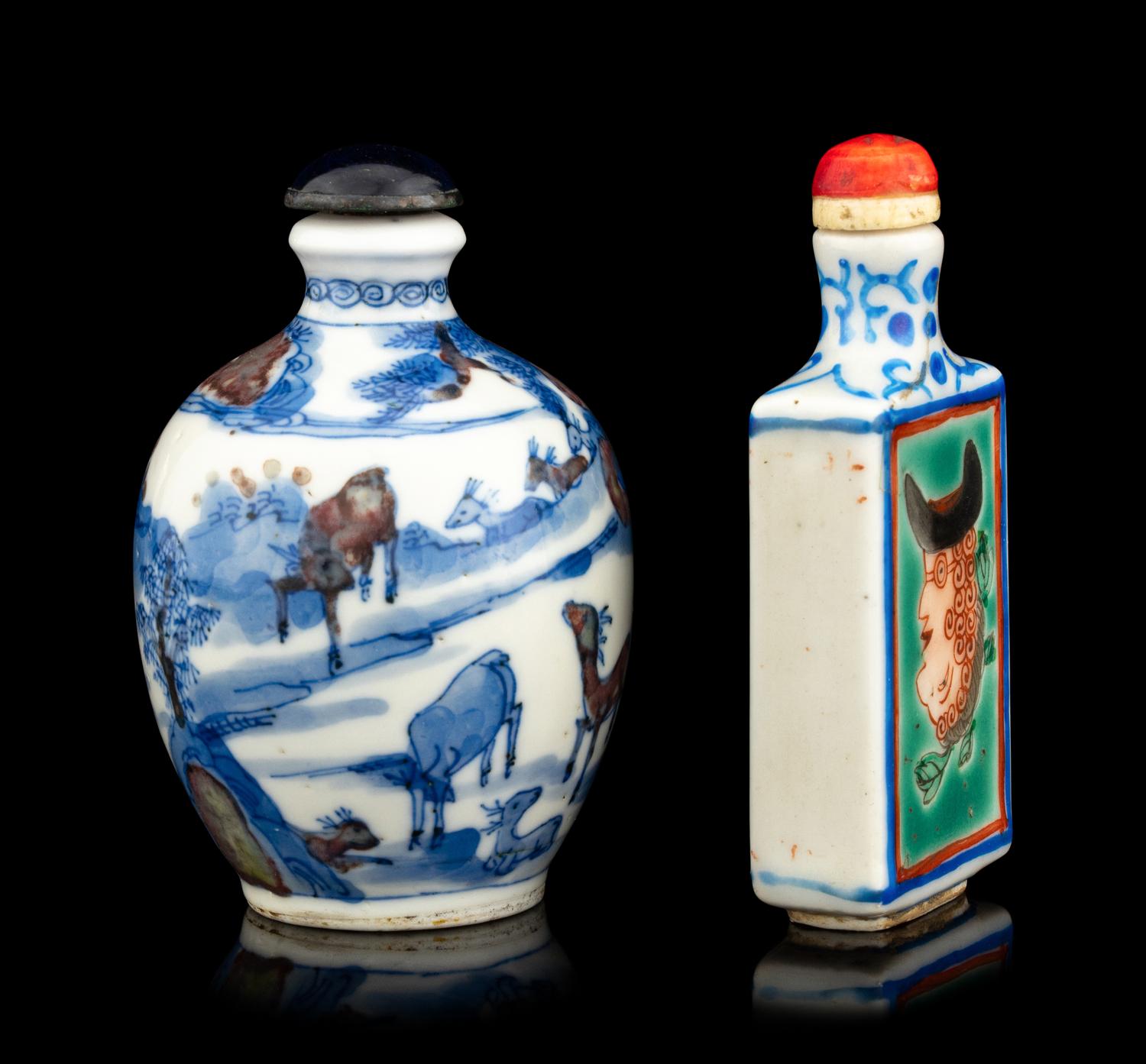 Two Chinese Porcelain Snuff Bottles