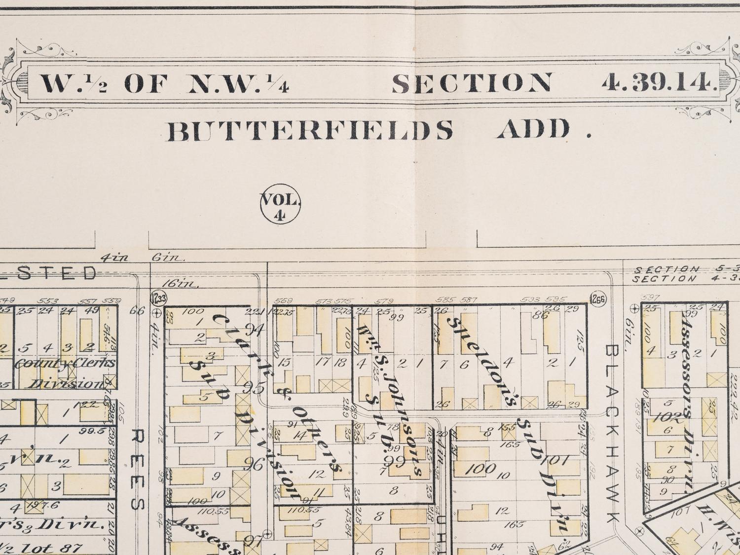 A group of 5 maps of Chicago streets, comprising: