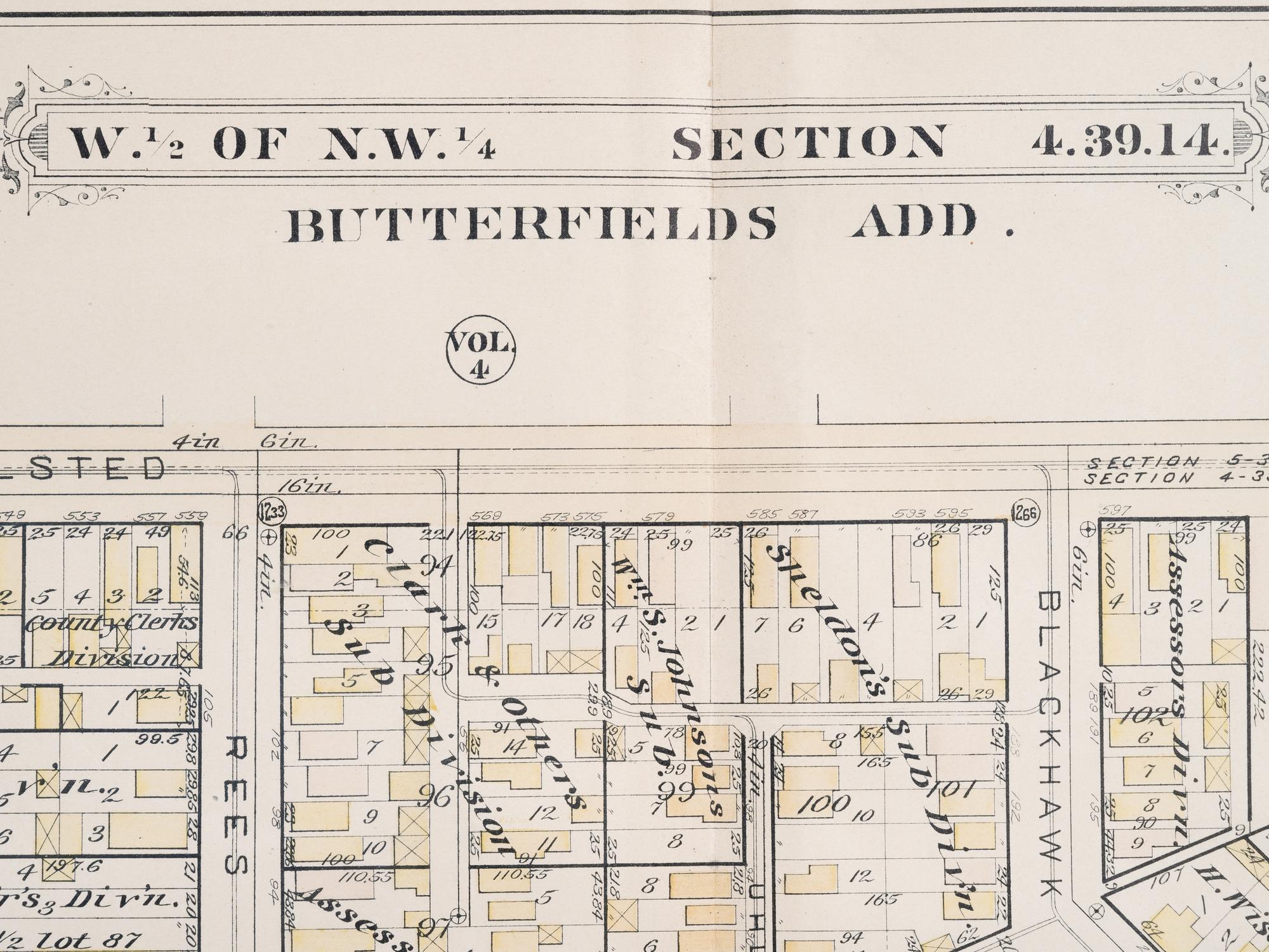 A group of 5 maps of Chicago streets, comprising: