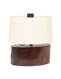 An Modernist Ironwood Table Lamp with Silk Shade