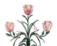 A Pair of Italian Painted Tole Models of Tulips