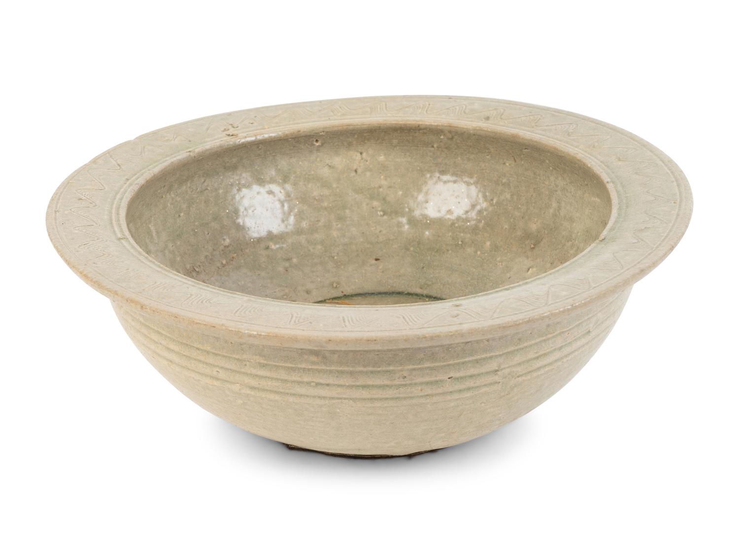 A Chinese Celadon-Glazed Porcelain Bowl
