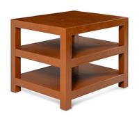 A Contemporary Edelman Leather-Veneered Three-Tier Side Table