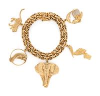 YELLOW GOLD CHARM BRACELET