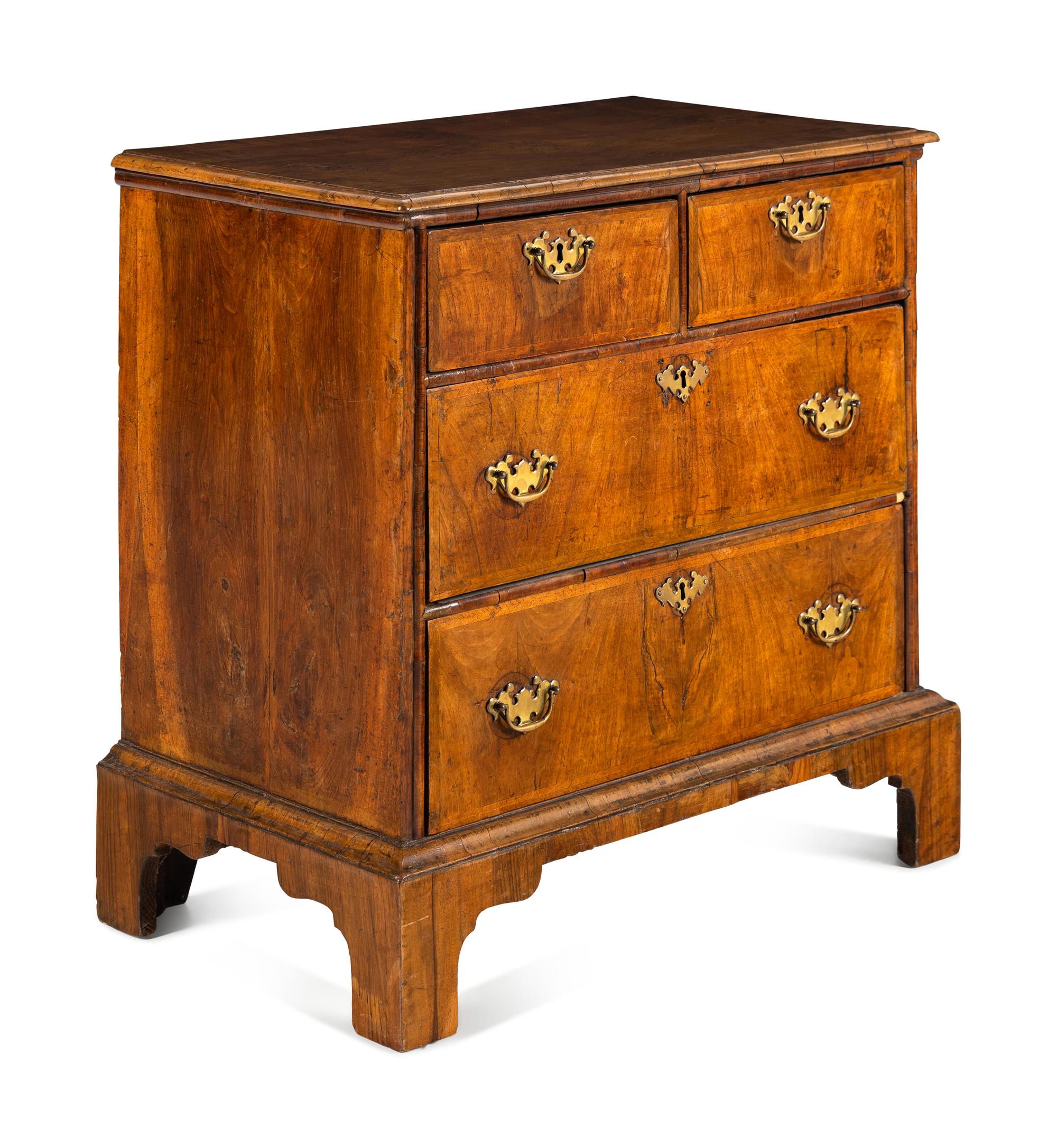 A George II Walnut Chest of Drawers