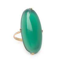 Chrysoprase and Yellow Gold Ring