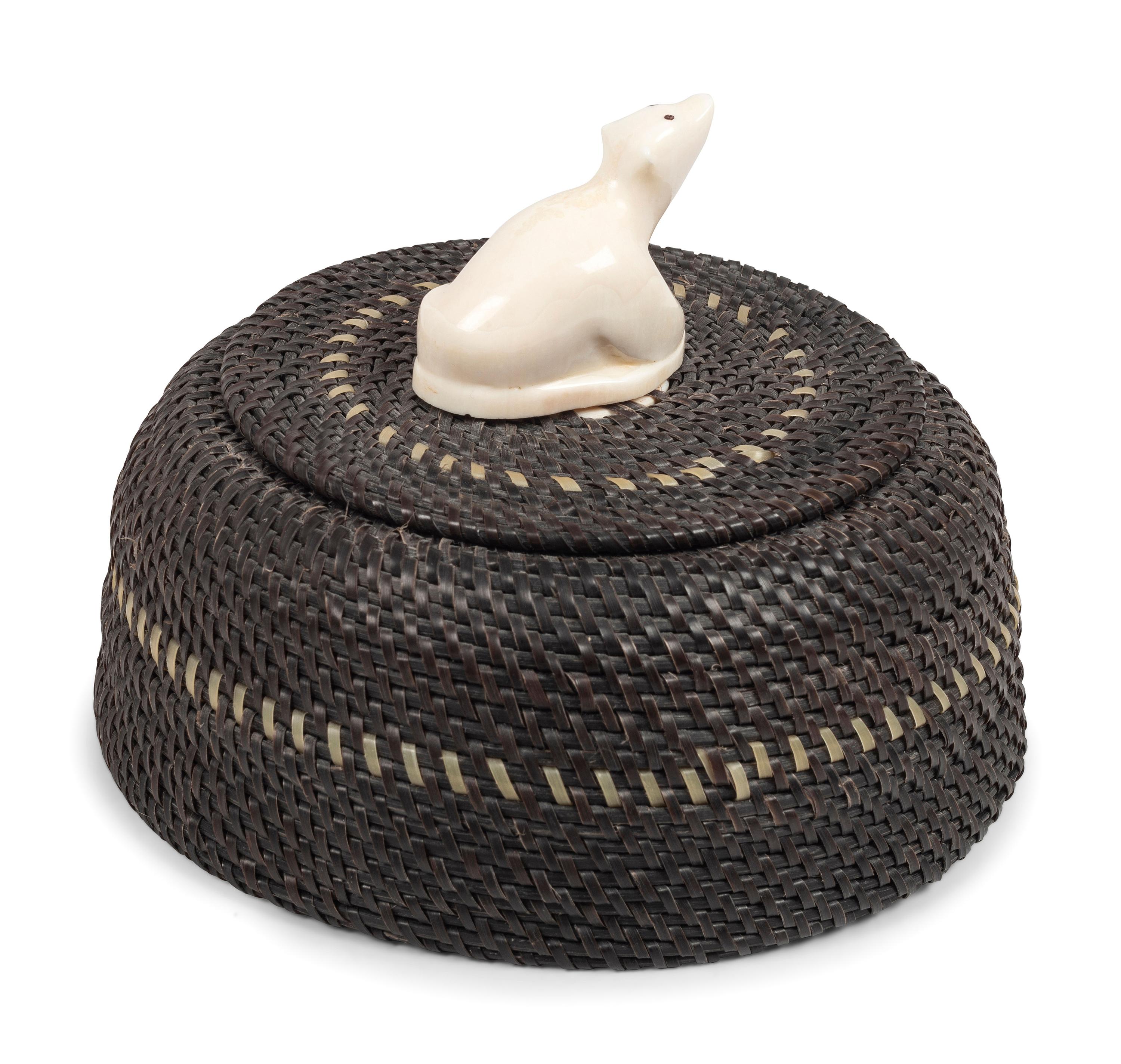 Lidded Baleen Basket, with Polar Bear Final