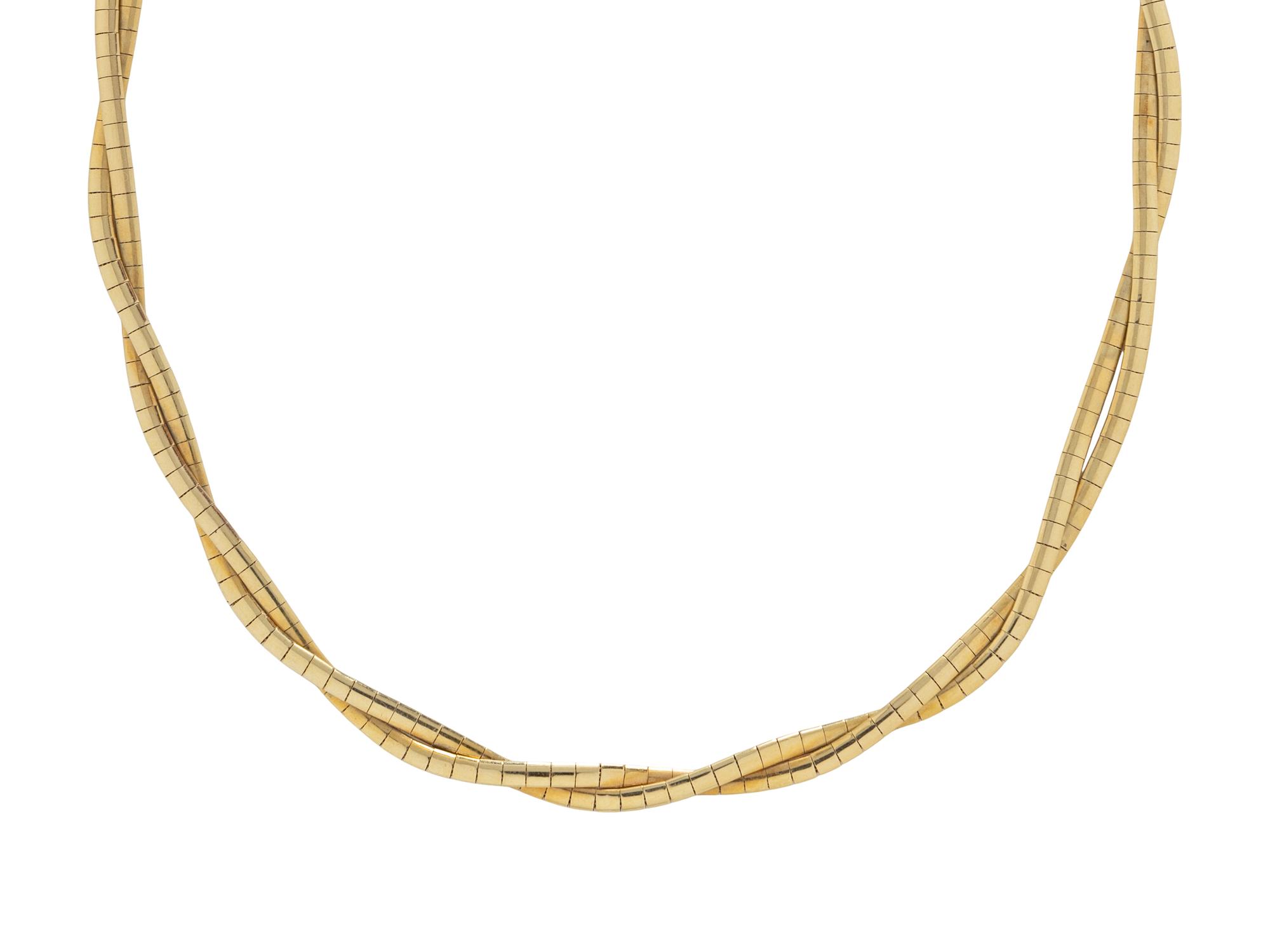YELLOW GOLD DOUBLE CHAIN NECKLACE