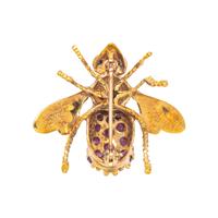 YELLOW GOLD AND MULTIGEM BEE BROOCH