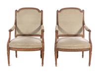 A Pair of Louis XVI Beechwood Fauteuils