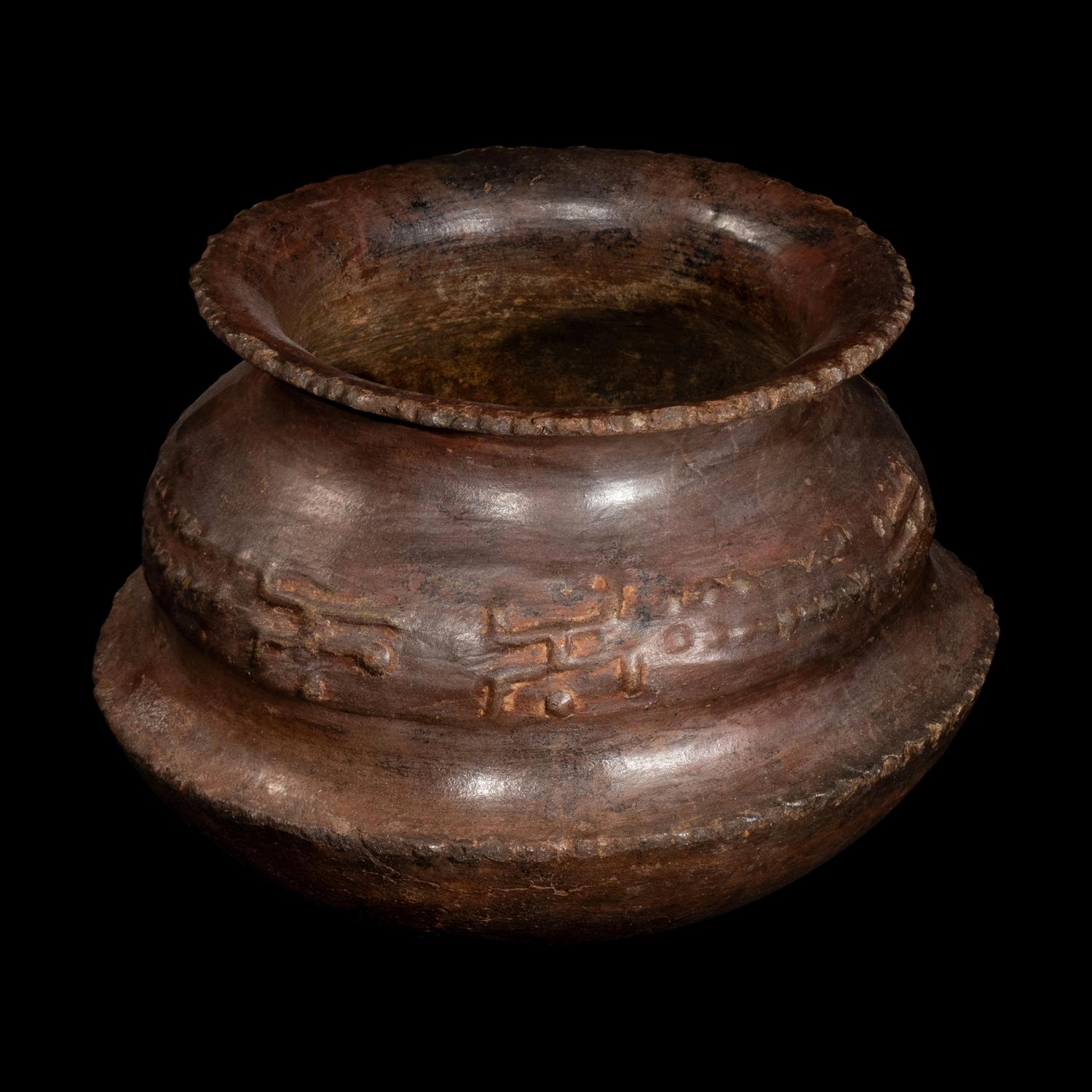 Six San Agustin Burnished Carinated Bowls