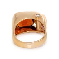 YELLOW GOLD, CITRINE, AMETHYST AND DIAMOND RING