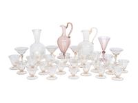 A Venetian Blown Glass Drink Service