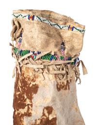 Sioux Beaded Hide Calf Head Bag