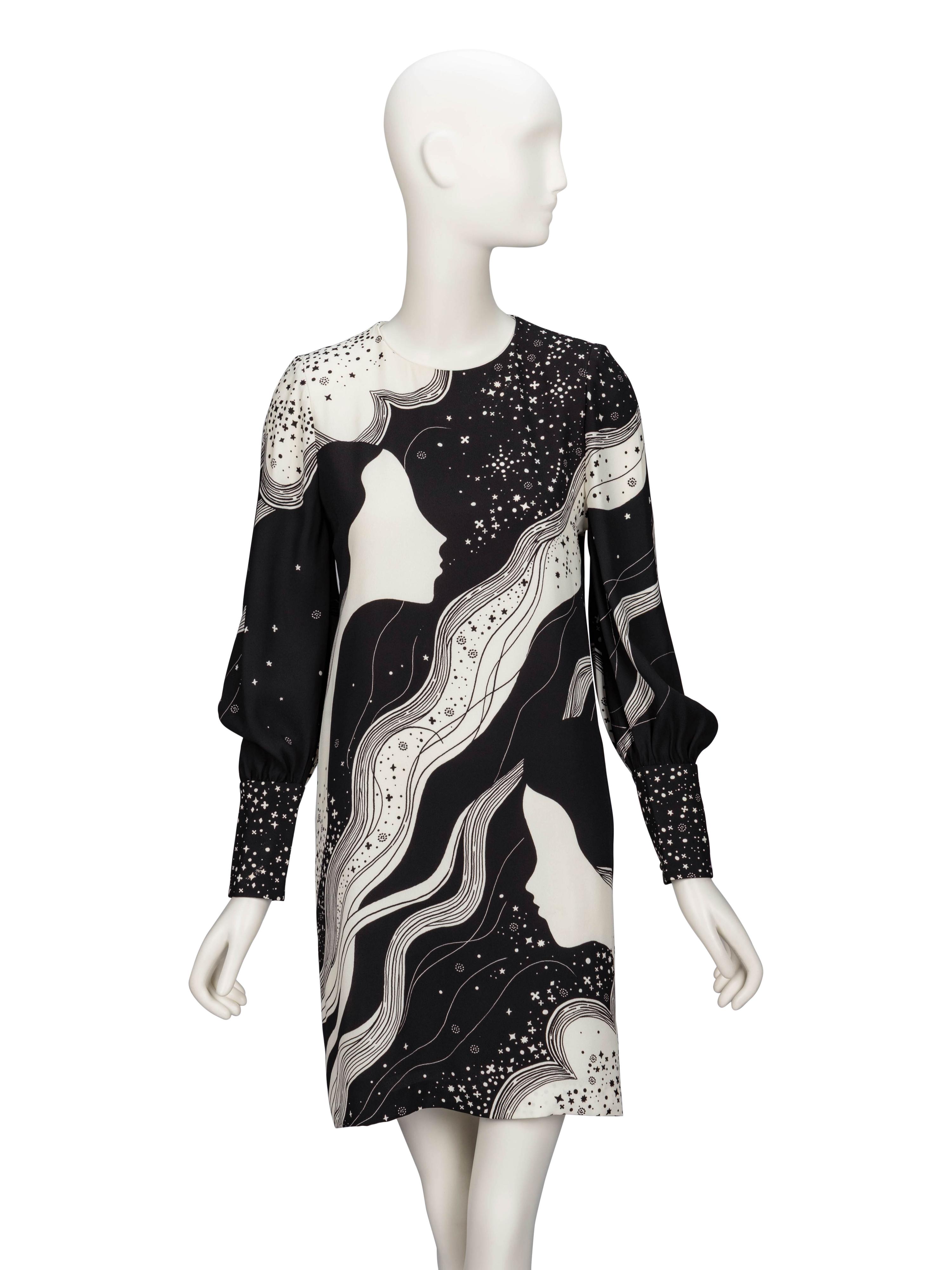 Chloé, Black & White-Printed Shift Dress