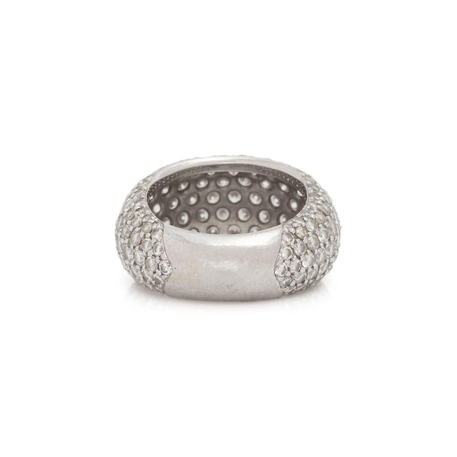 HAMILTON, PLATINUM AND DIAMOND BOMBÉ RING