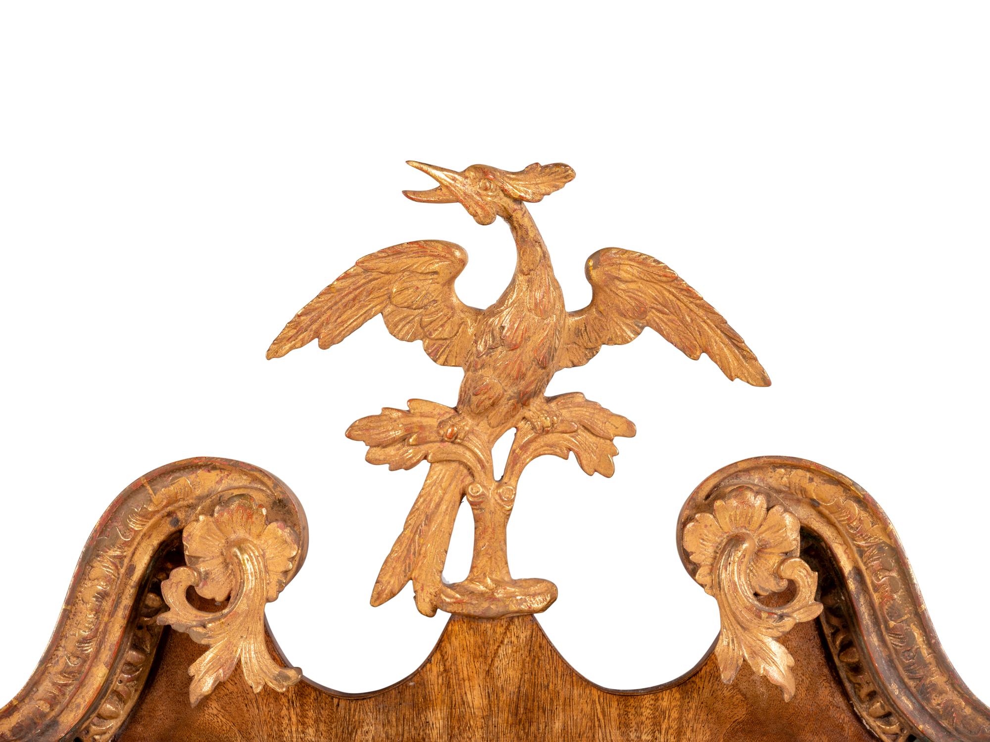 A George II Style Parcel Gilt Walnut Mirror
