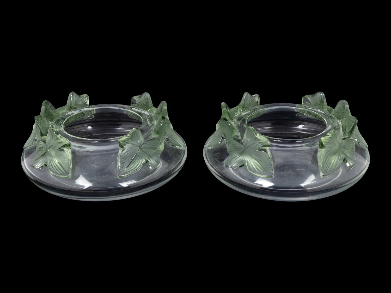 A Pair of Lalique Lierre Bowls