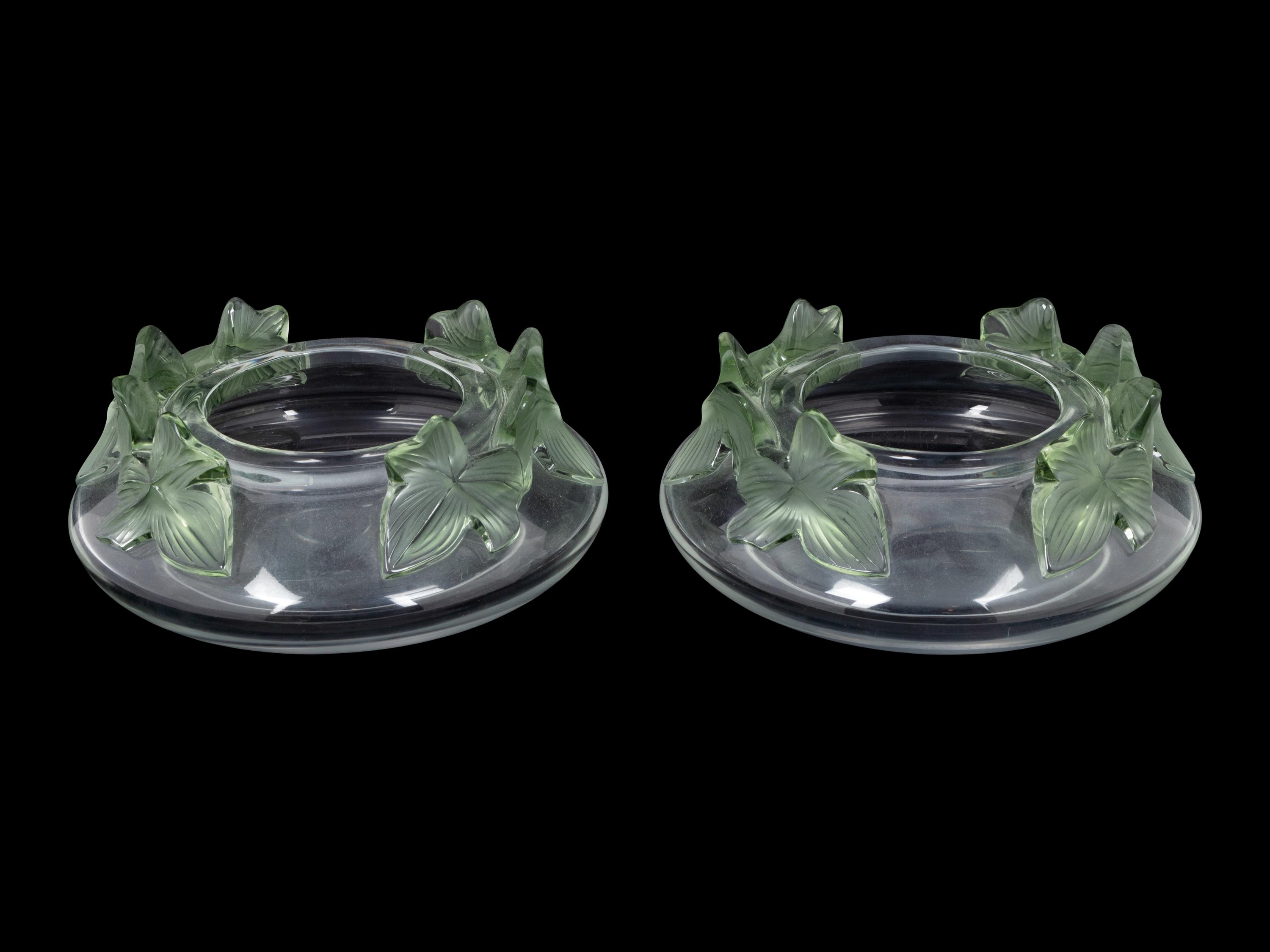 A Pair of Lalique Lierre Bowls