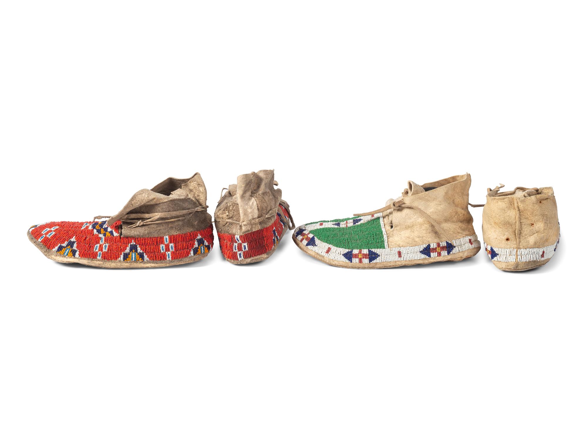 Sioux Beaded Hide Moccasins