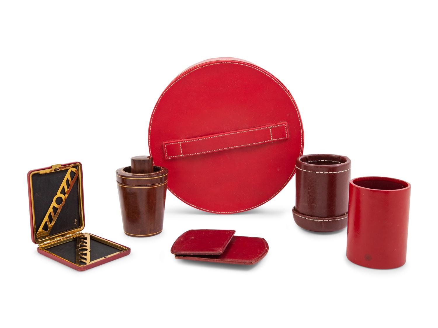 Seven Leather Veneered Desk Articles
