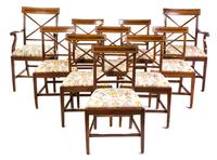 A Set of Ten Sheraton Style Mahogany Dining Chairs Height of armchair 39 inches. — 19TH/20TH CENTURY